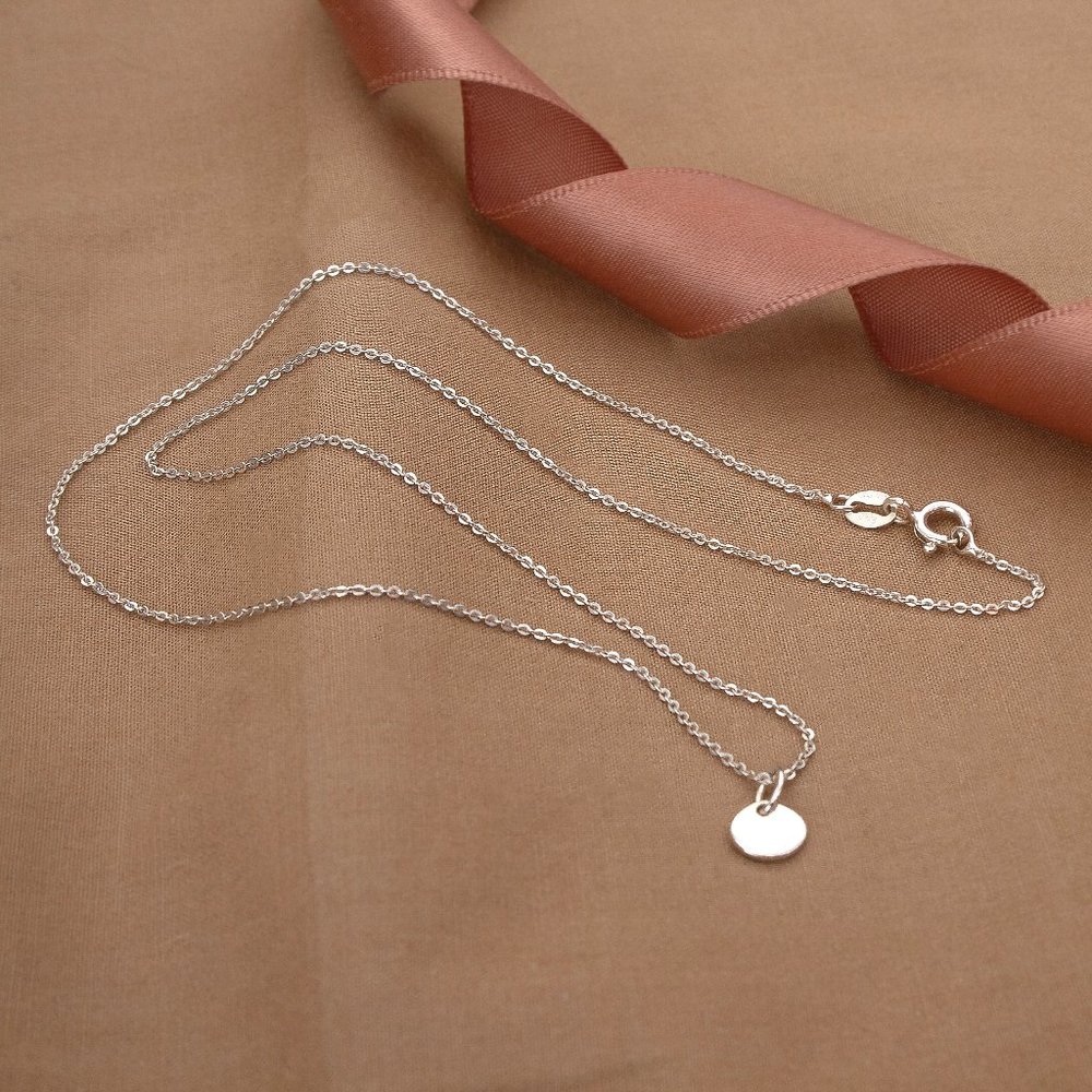 925 Sterling Silver Link Necklace, Tiny Tiny Char… - image 3